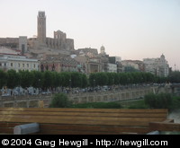 View of Lleida along the river.