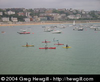 Kayakers in the bay.