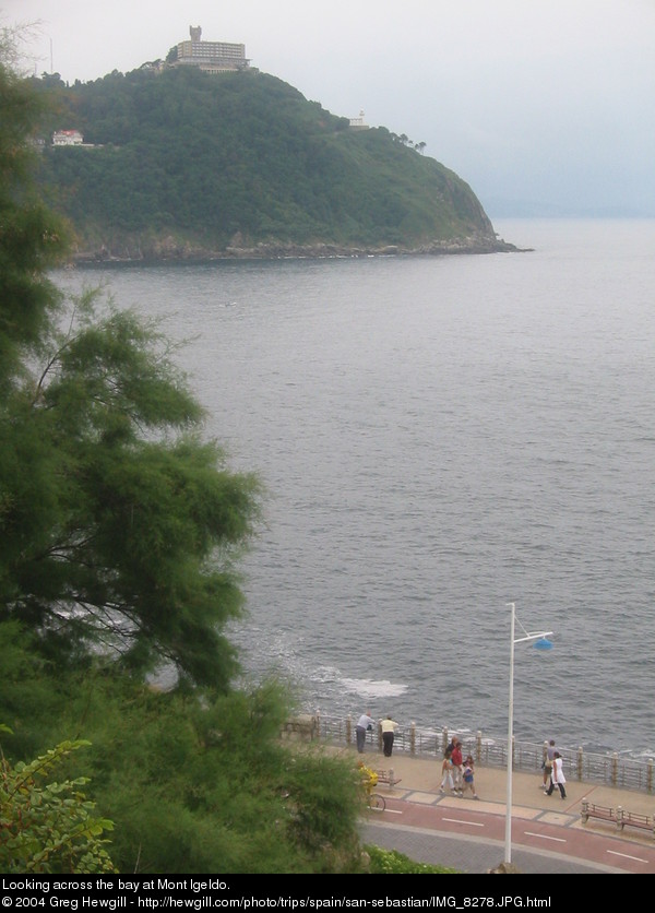 Looking across the bay at Mont Igeldo.