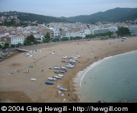 The main beach and the town.