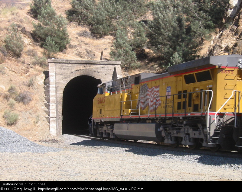 Eastbound train into tunnel