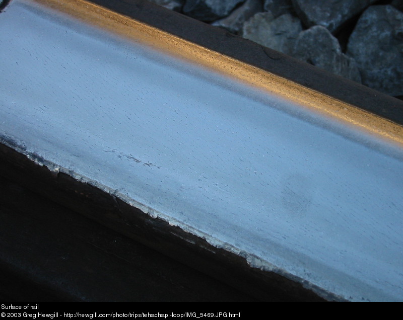Surface of rail