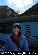Amy at Arthur's Pass on the way back