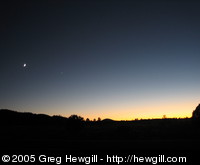 Sunset with the Moon and Venus