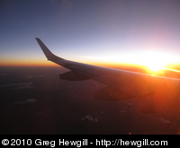 Sunset on the outbound flight