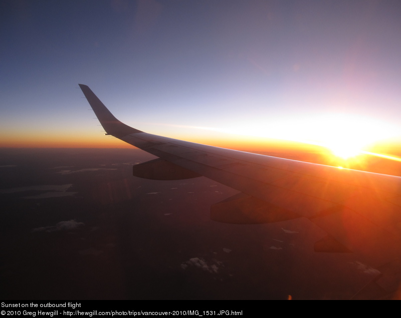 Sunset on the outbound flight
