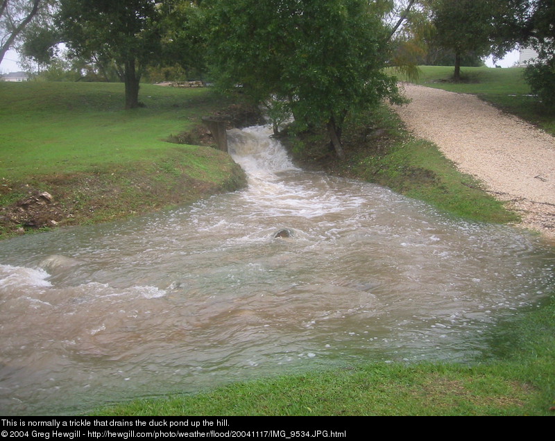 This is normally a trickle that drains the duck pond up the hill.
